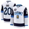 Miesten Suomi Pelipaita 4 Nations Face Off 2025 Fanatics Premium Sebastian Aho Valkoinen